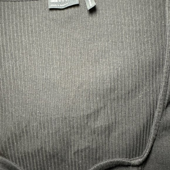 ASOS DESIGN rib fitted corset top with ultra wide neck in black Size US 14 - Picture 6 of 7